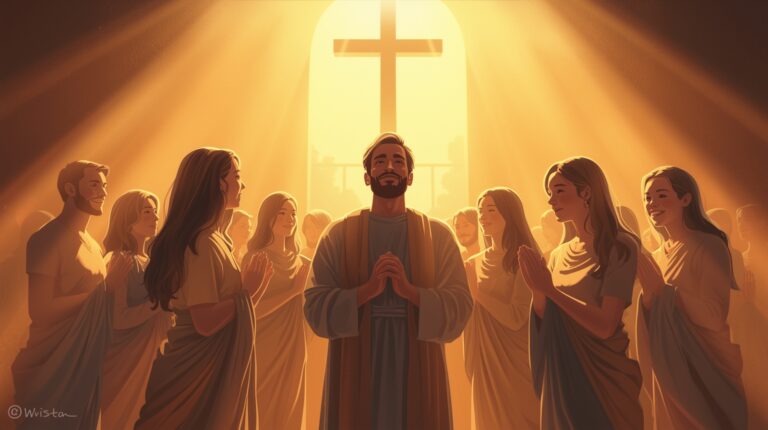 Ilustrasi rohani umat Tuhan yang sehati sepikir dan hidup dalam damai sejahtera Kristus.