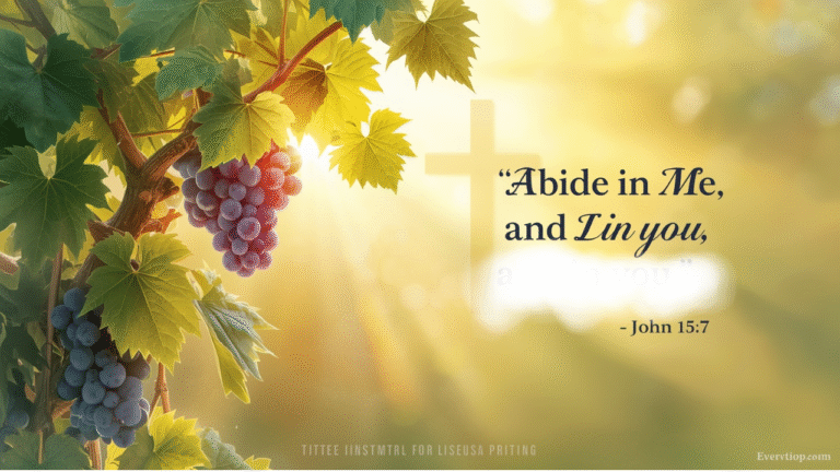 Ilustrasi artistik ranting anggur dan cahaya ilahi, menggambarkan hubungan rohani dengan Yesus setiap hari.